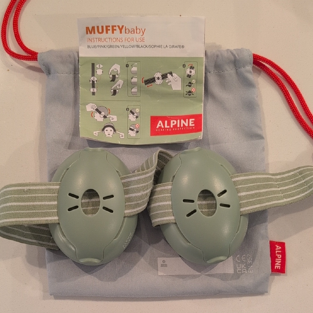 Alpine Muffy Baby Ear Protection in Soft Green